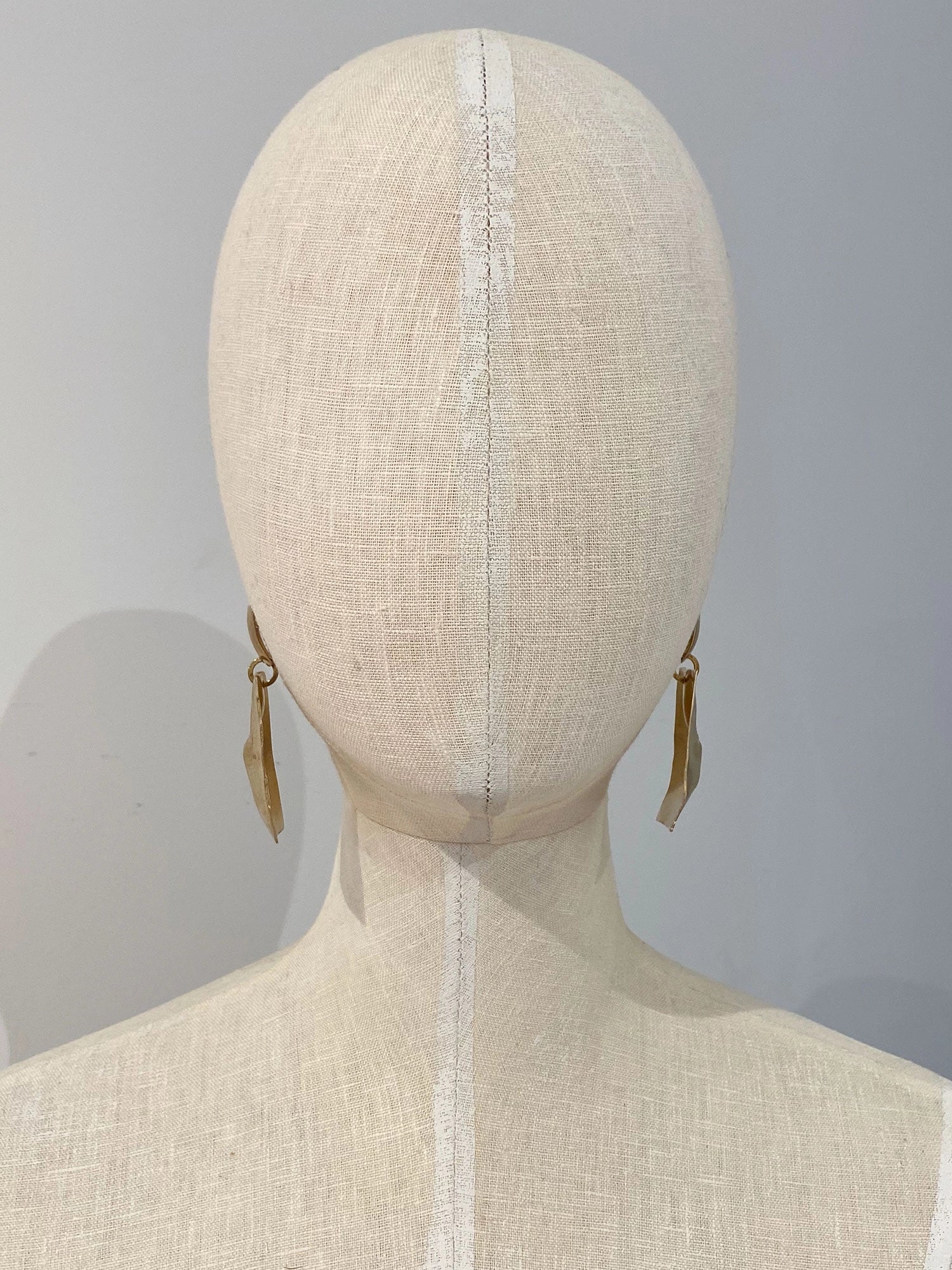 Gold Brass Statement Earrings by Michelle Ross