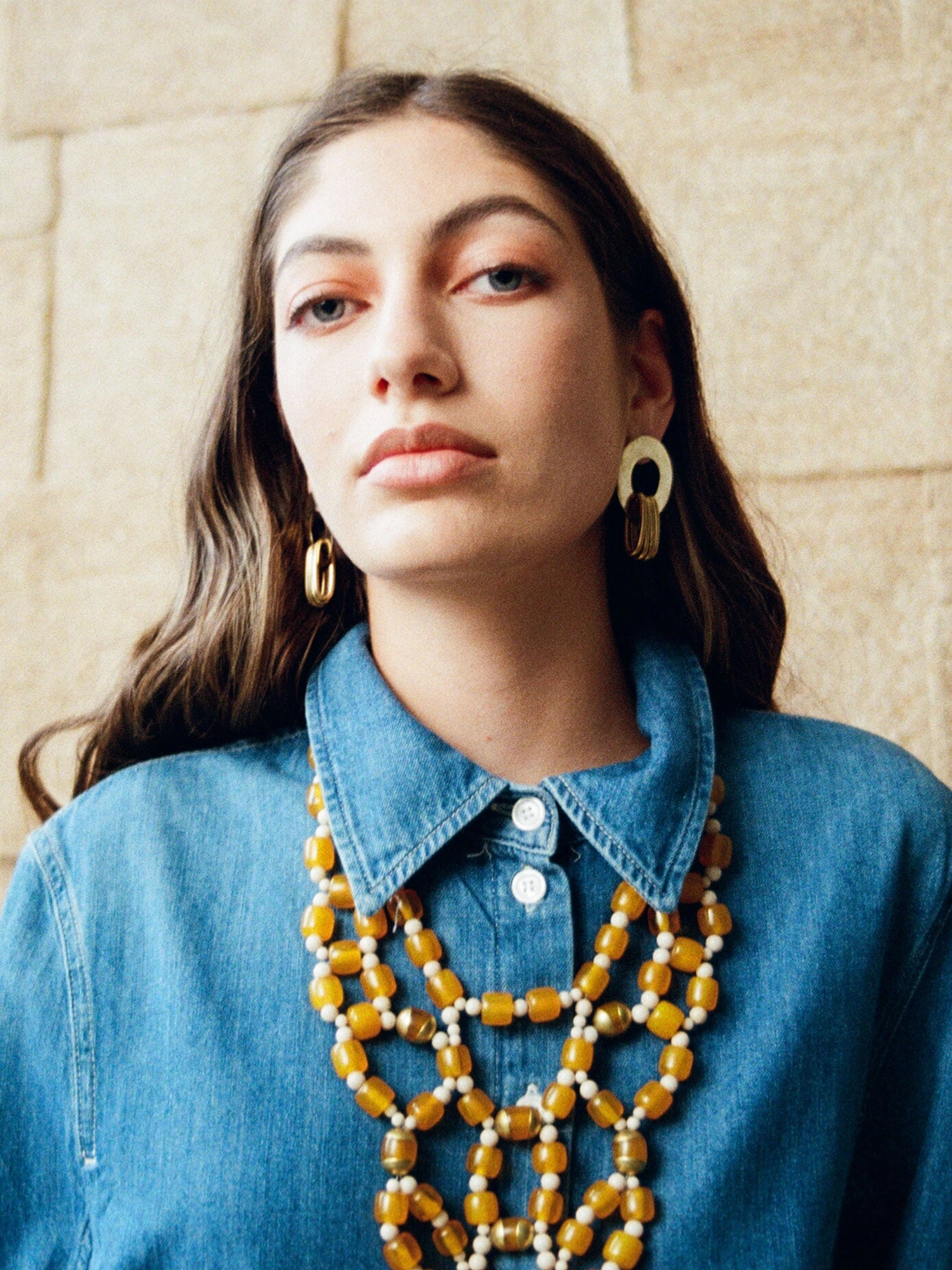 Benni Brass Statement Earrings Michelle Ross