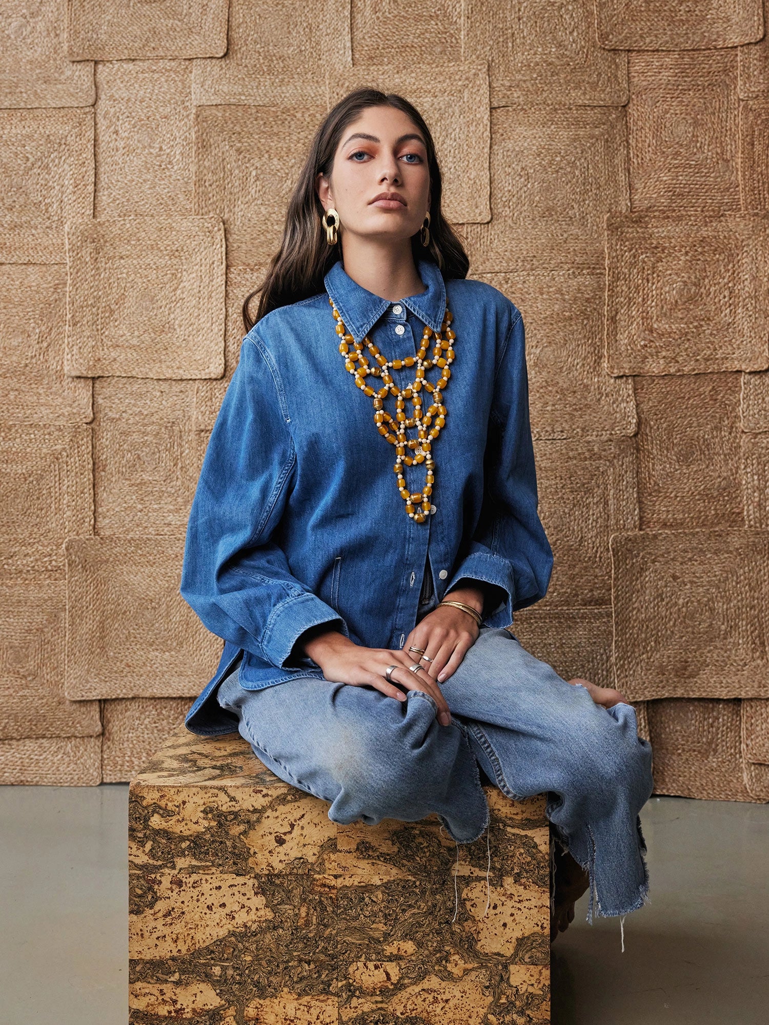 Benni Brass Statement Earrings Michelle Ross