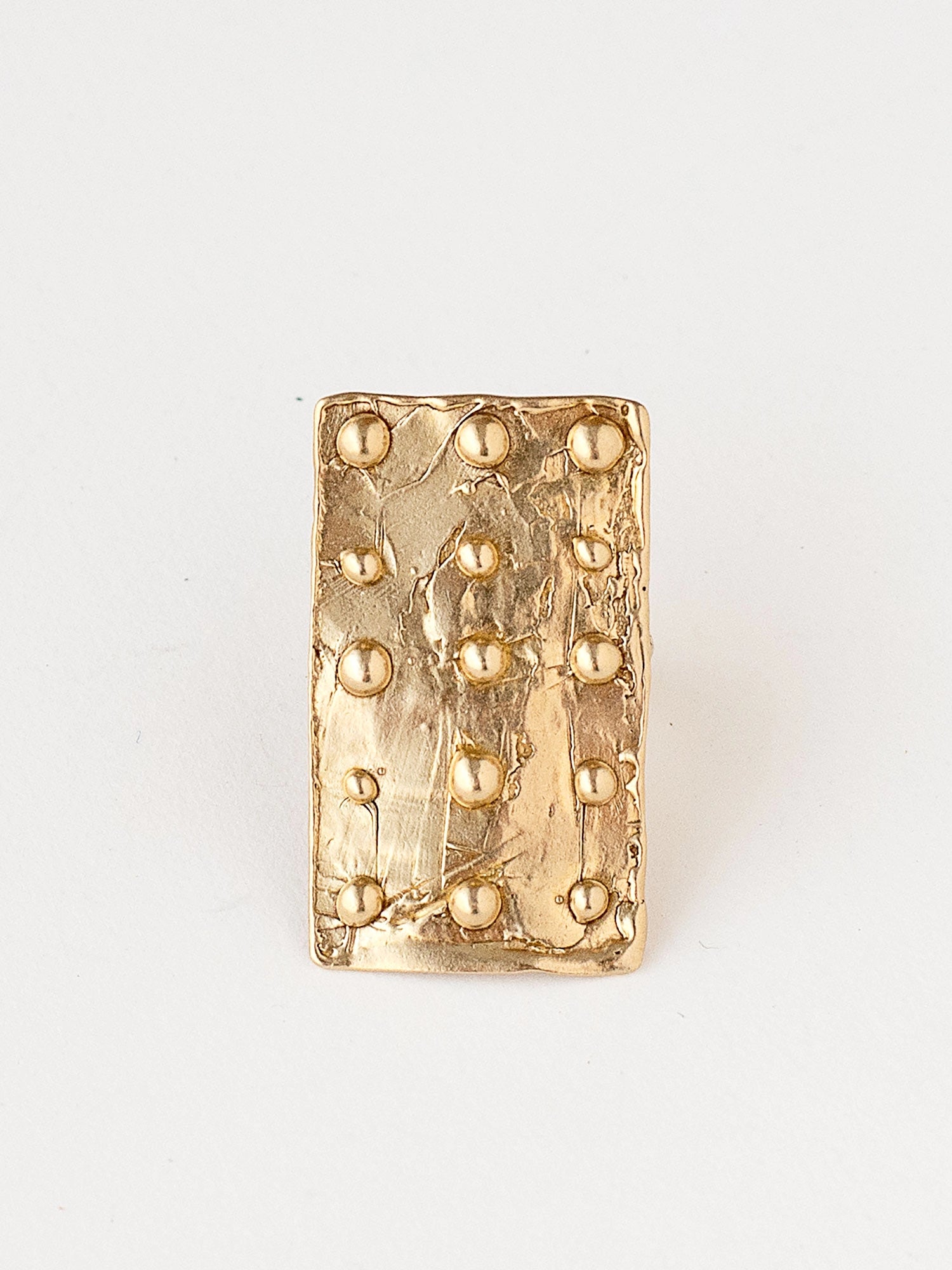 Contemporary Geometric Artistic Brass Statement Ring by Michelle Ross