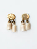 Estee Brass Riverstone and Coral Small Earrings Michelle Ross