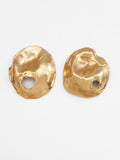 Flor Sculptural Brass Statement Earrings by Michelle Ross
