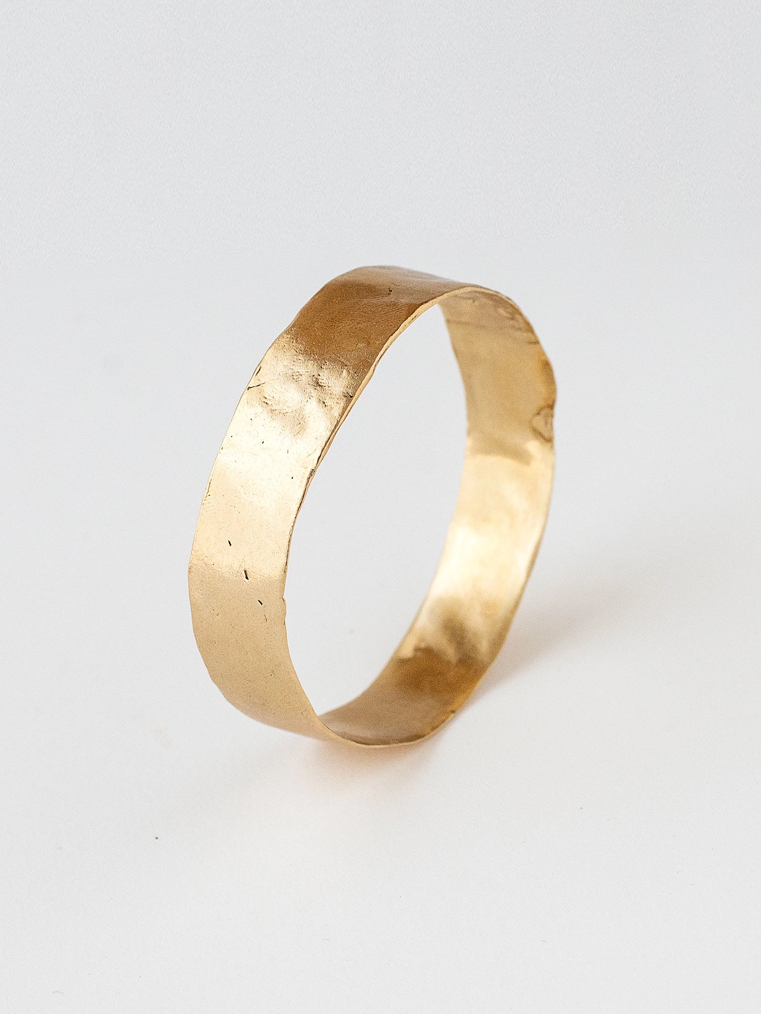 Femi Wide Handmade Solid Brass Bangle Bracelet by Michelle Ross