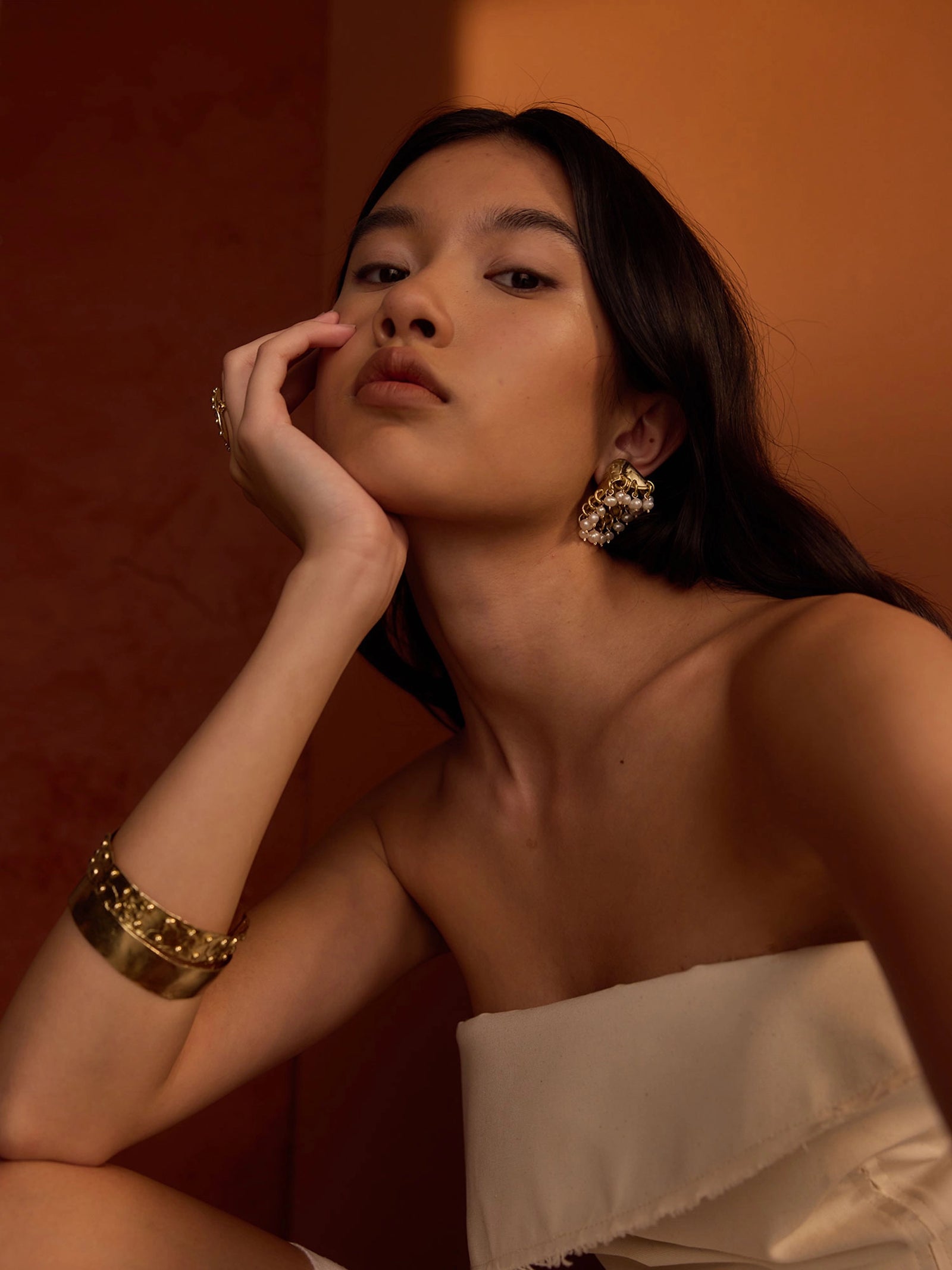 Femi Wide Handmade Solid Brass Bangle Bracelet by Michelle Ross