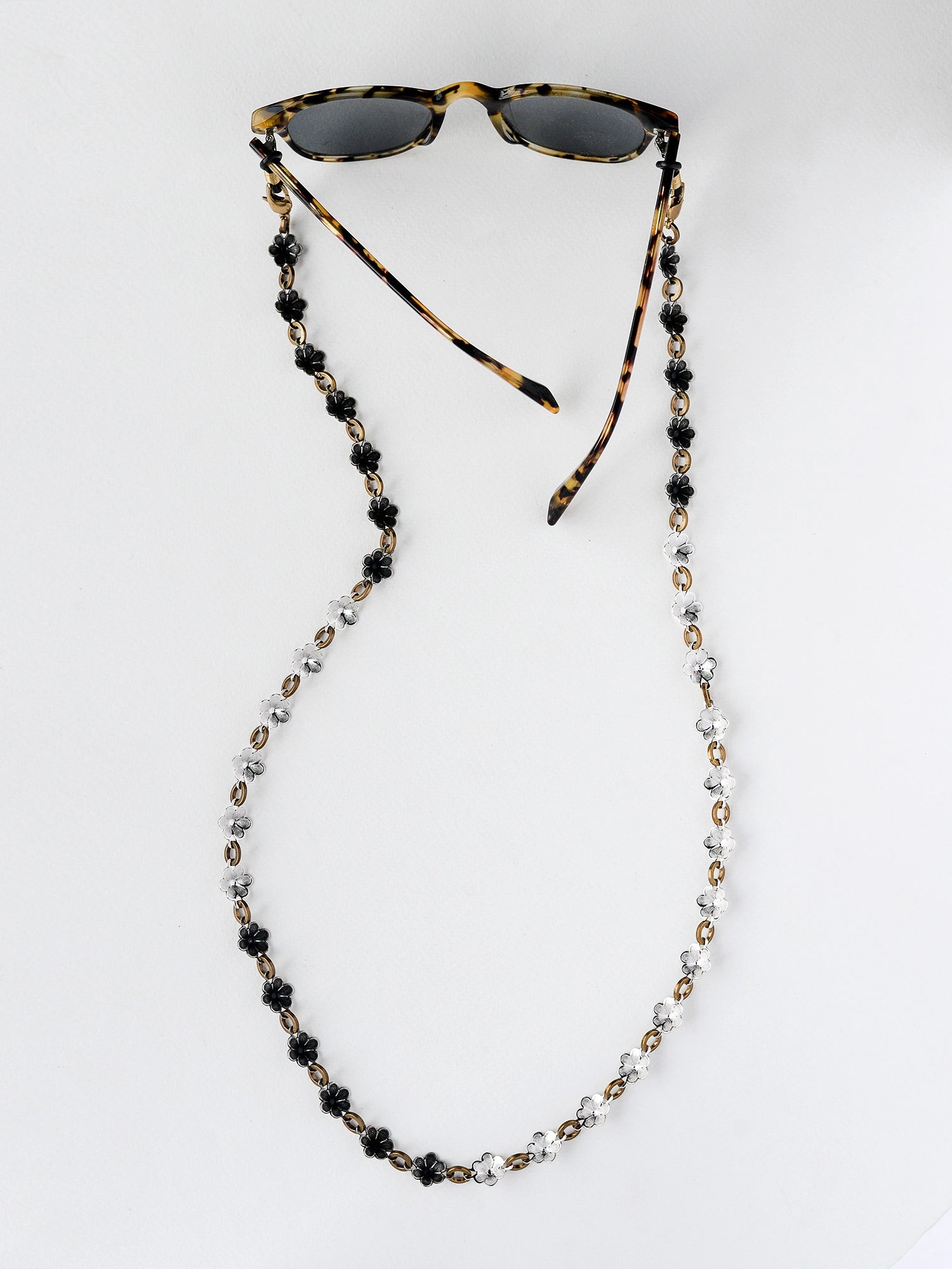 Flori Brass Antique Silver Glasses Chain Michelle Ross