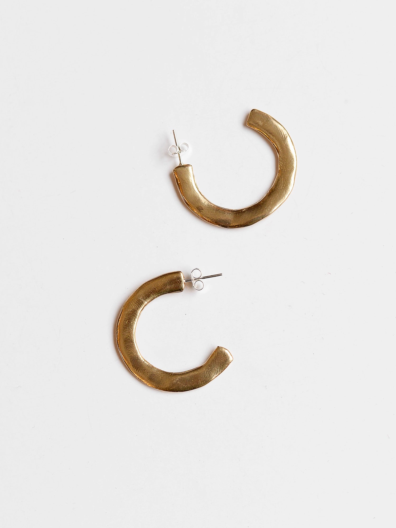 Hollis Large Brass Hoop Stud Earrings Michelle Ross
