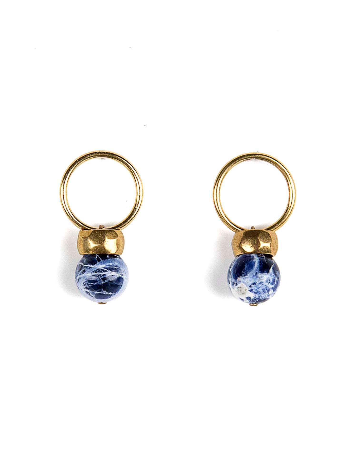 Leo Brass Sodalite Drop Earrings Michelle Ross