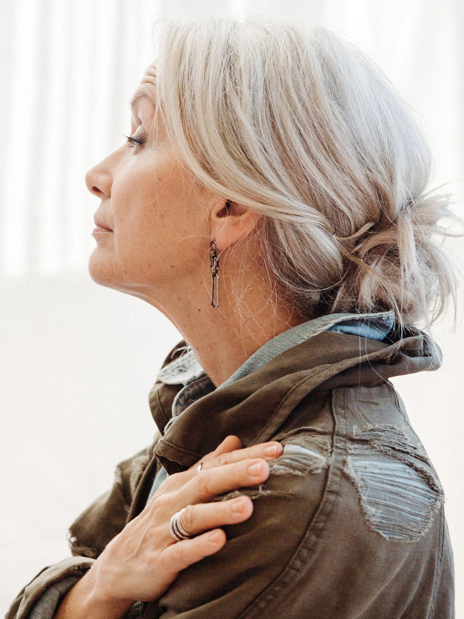 Ali Antique Silver Minimalist Everyday Chain Earrings Michelle Ross