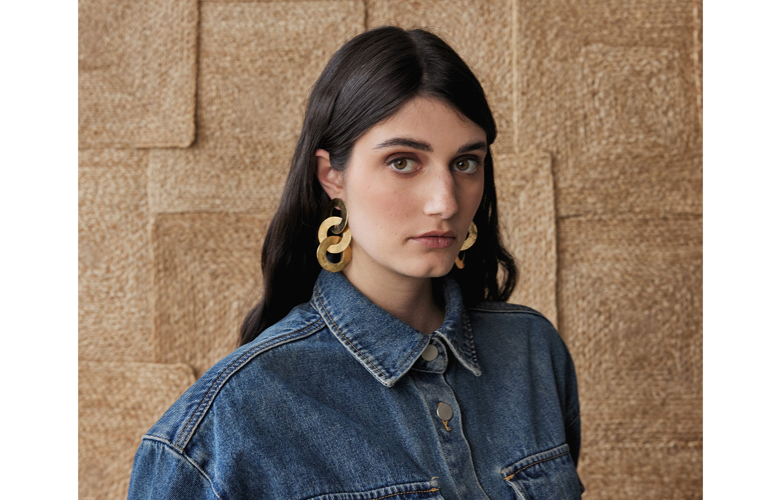 Michelle Ross Babette Brass Layered Hoop Earrings