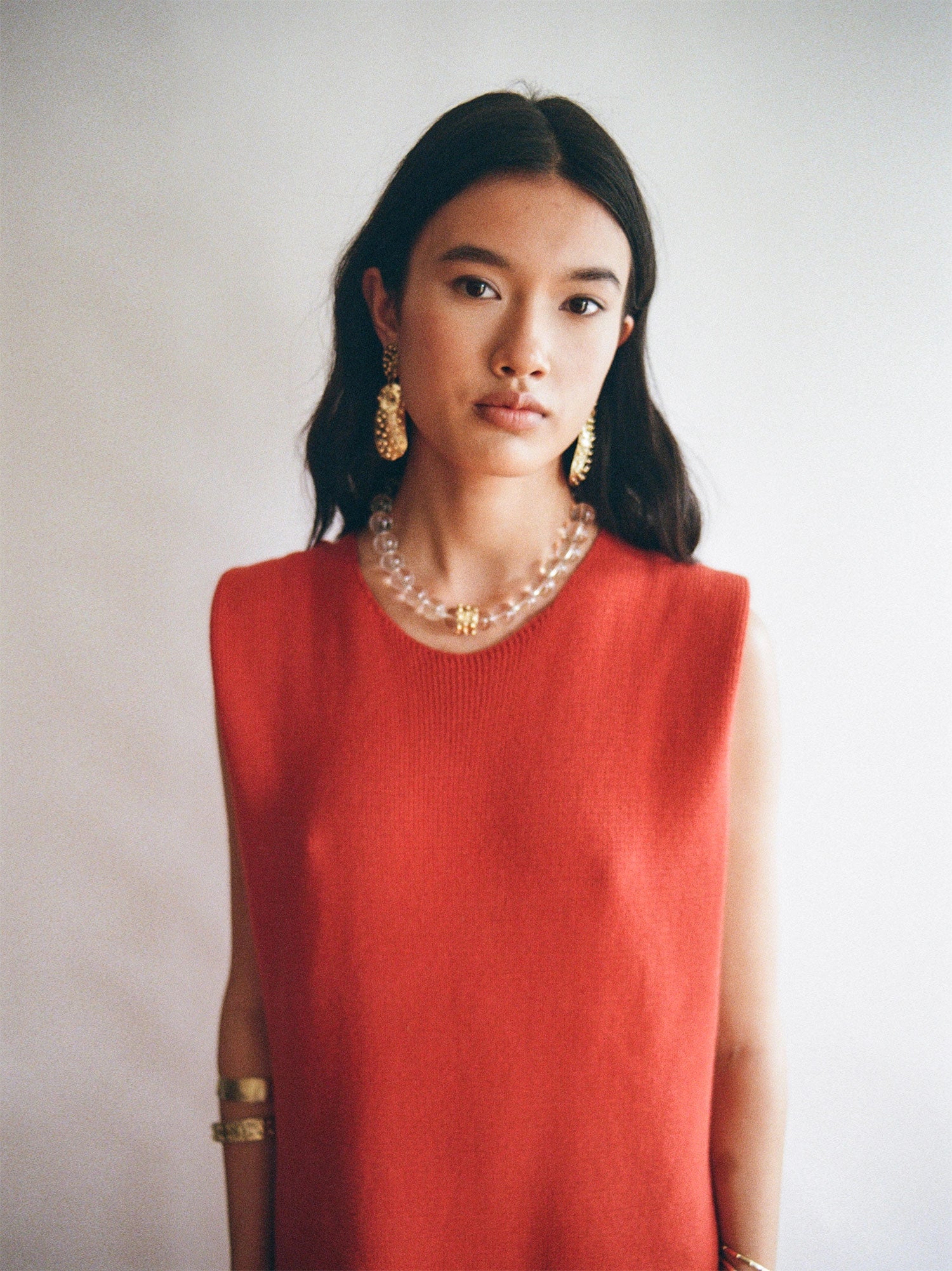 Nisa Handmade Medium Brass Statement Earrings by Michelle Ross