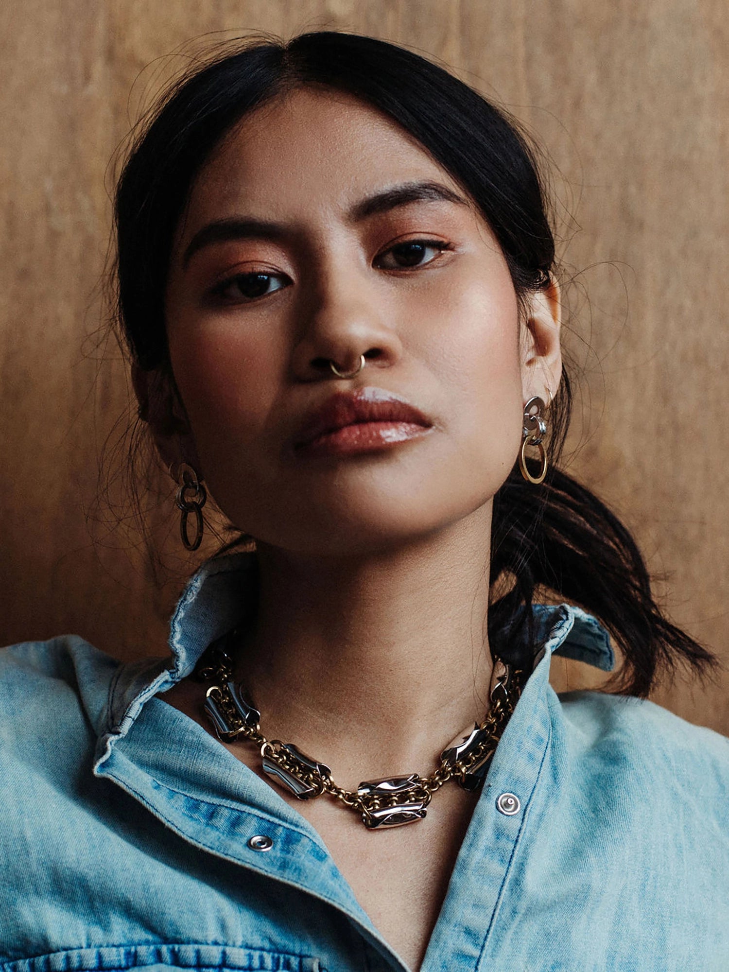 Nola Brass and Rhodium Earrings Michelle Ross