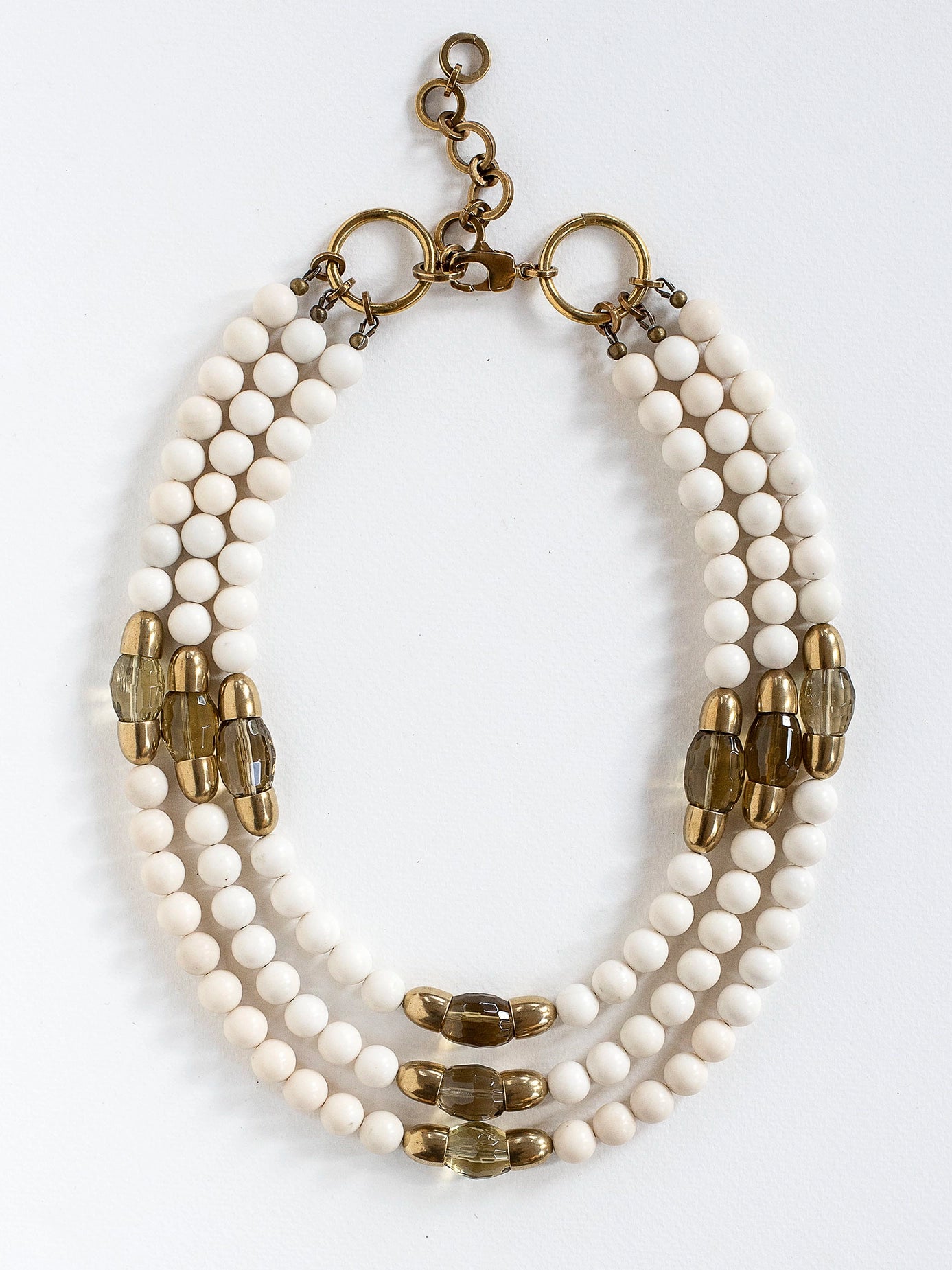 Sandia Brass, Riverstone and Lemon Quartz Necklace Michelle Ross
