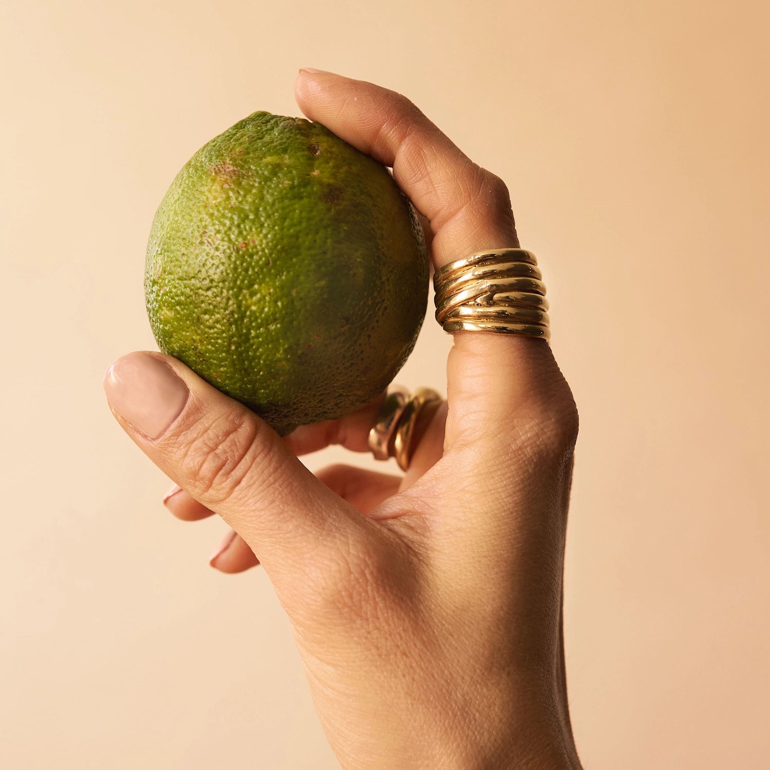 Stacked Contemporary Brass Rings by Michelle Ross Jewellery from Toronto Canada