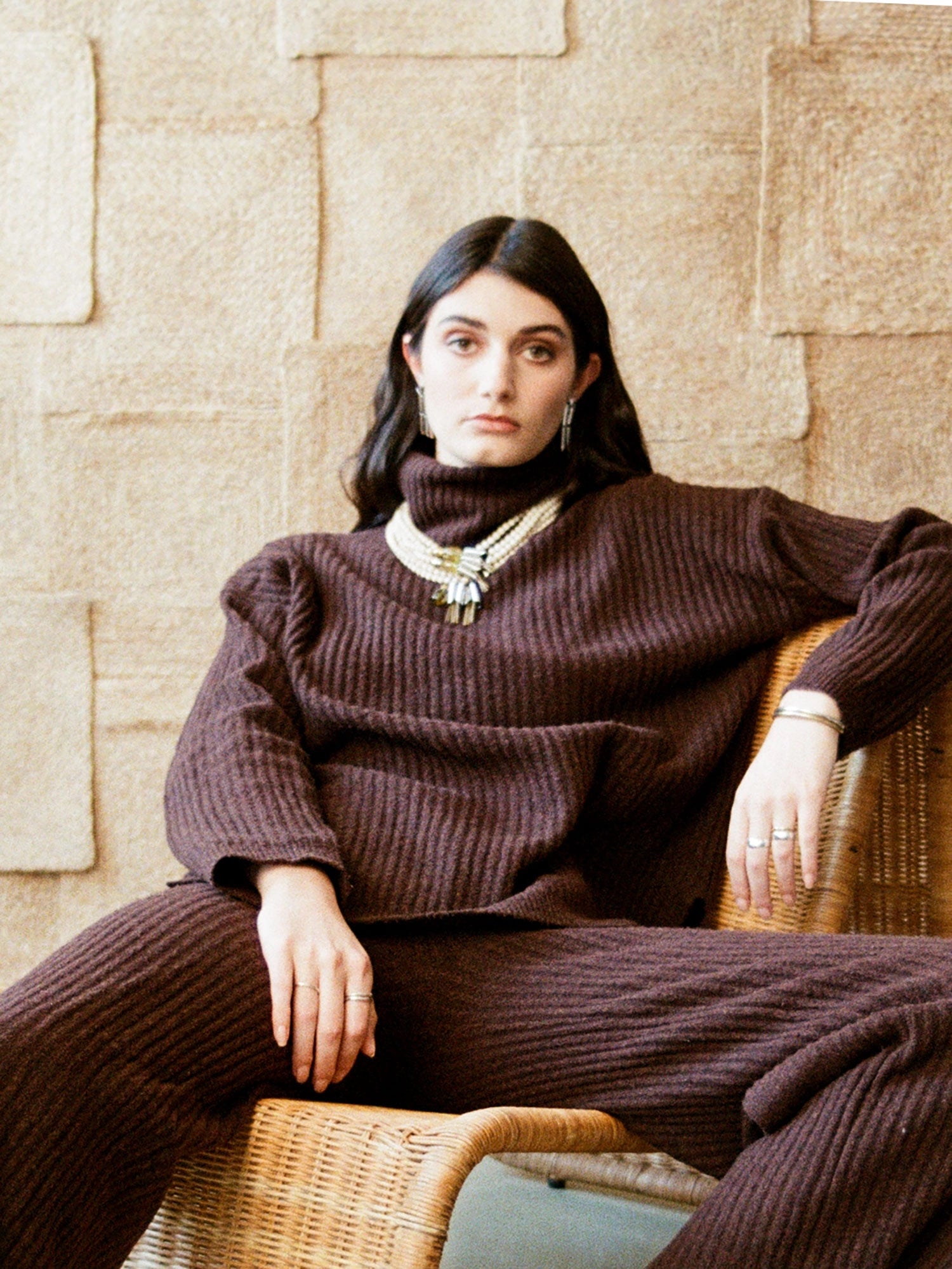 Sofra Brass, Riverstone, Lemon Quartz, Rhodium Necklace Michelle Ross