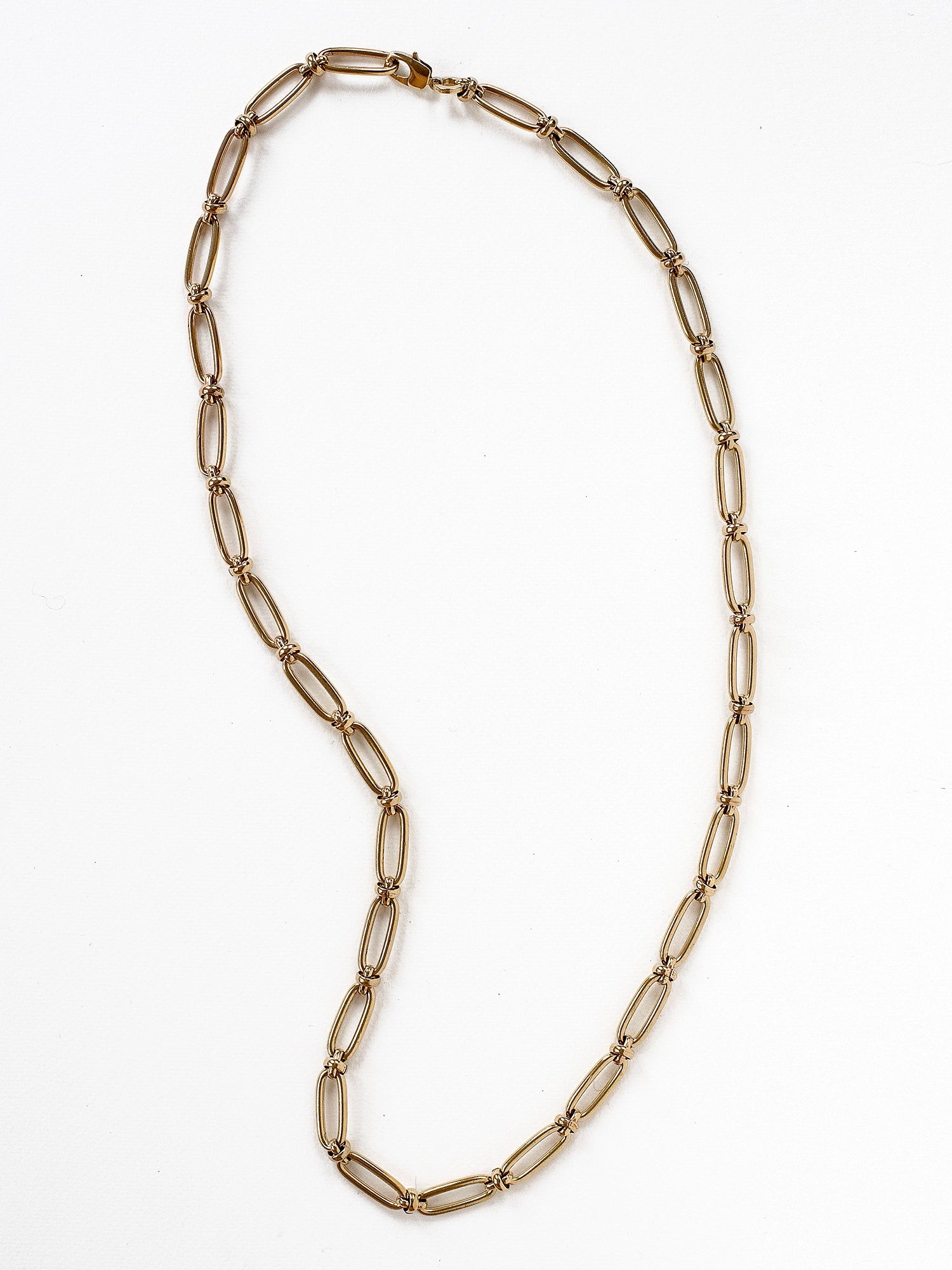 36 inch Thick Oval Brass Chain Necklace by Michelle Ross
