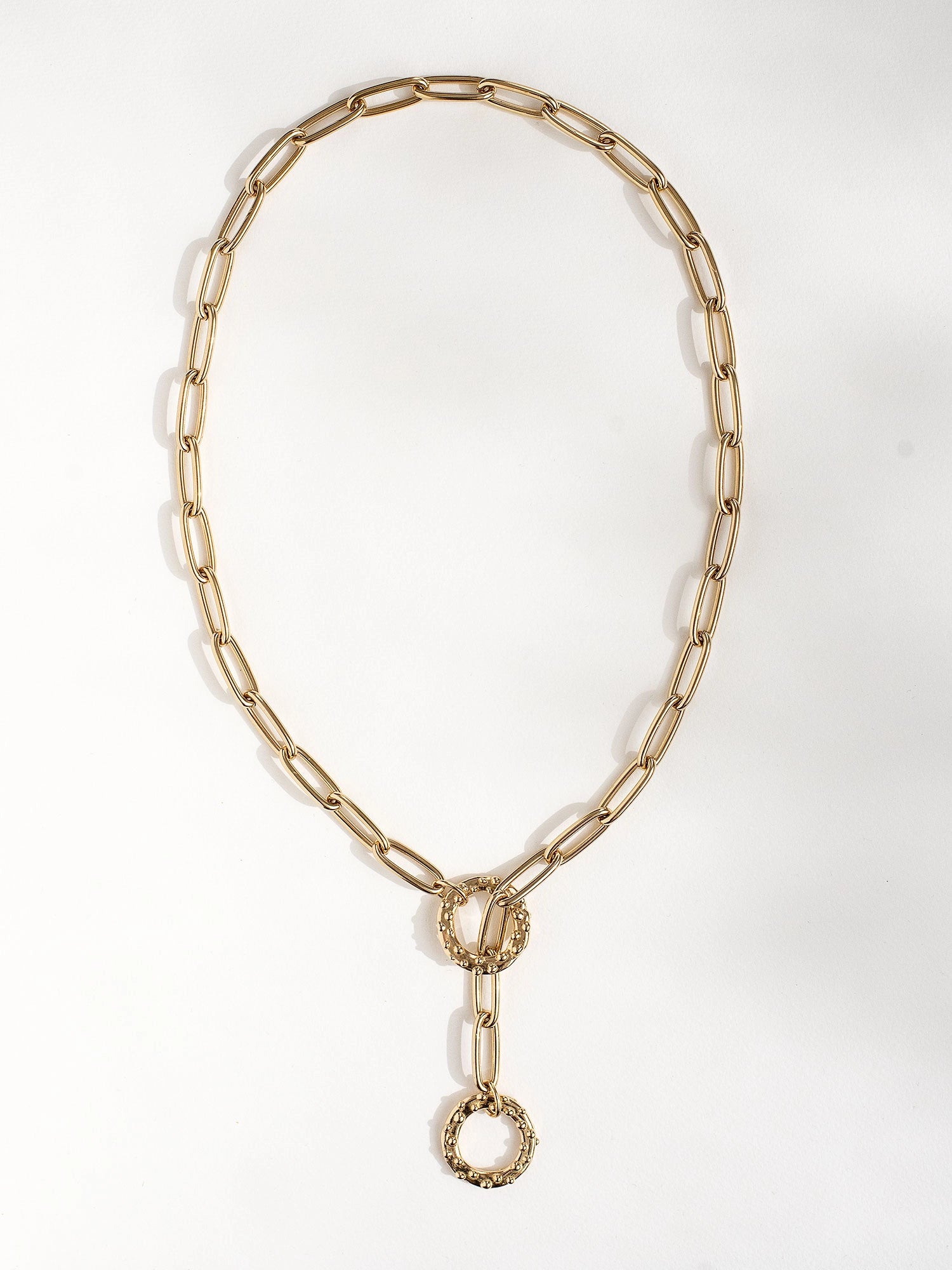 Unai Brass Chain Lariat Necklace by Michelle Ross