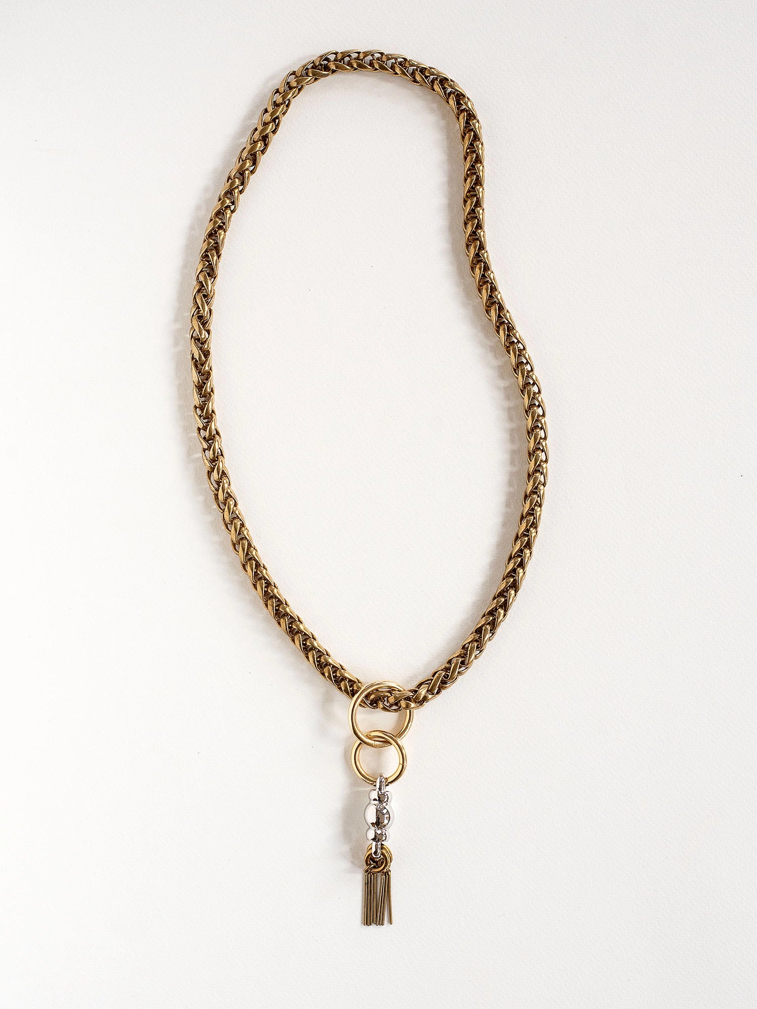 Zale Brass and Rhodium Chain Pendant Necklace Michelle Ross
