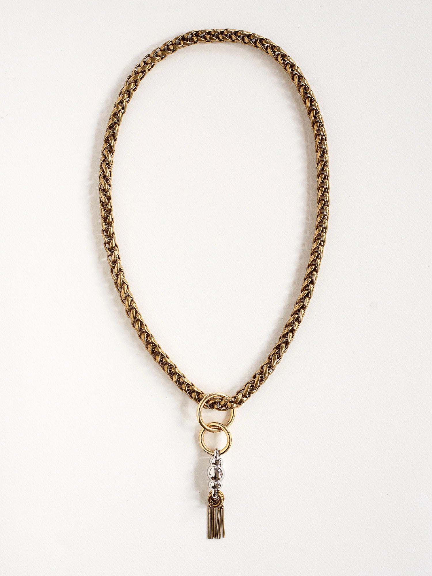 Zale Brass and Rhodium Chain Pendant Necklace Michelle Ross