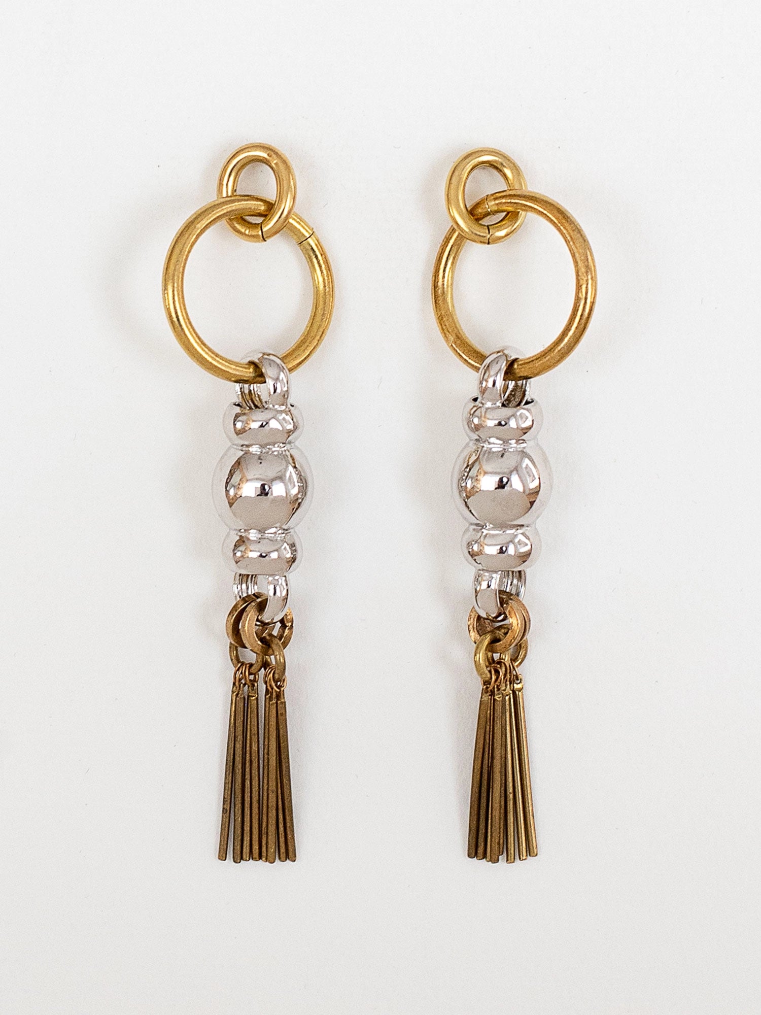 Zoe Brass Two Tone Earrings Michelle Ross