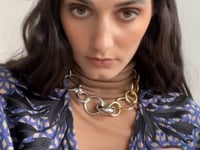 Lee Brass Rhodium Link Chain Bracelet and Leighton Brass and SIlver Link Necklace