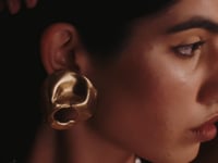 Flor Sculptural Brass Statement Earrings by Michelle Ross