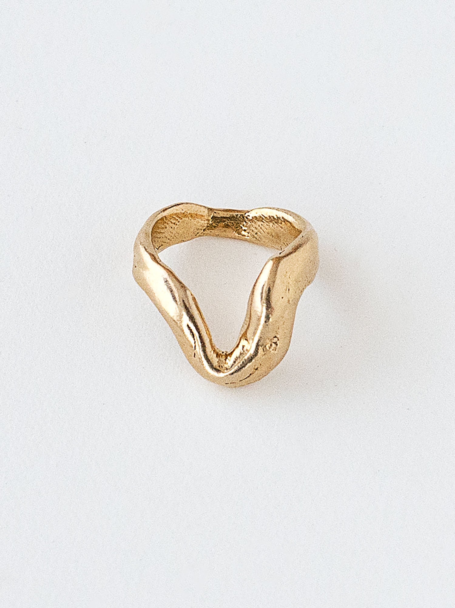 Handmade Sculptural Brass Ring by Michelle Ross in Toronto