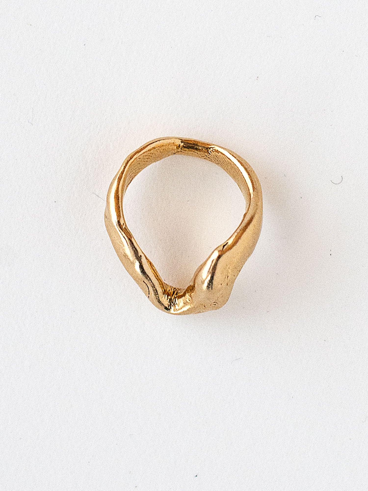 Handmade Sculptural Brass Ring by Michelle Ross in Toronto