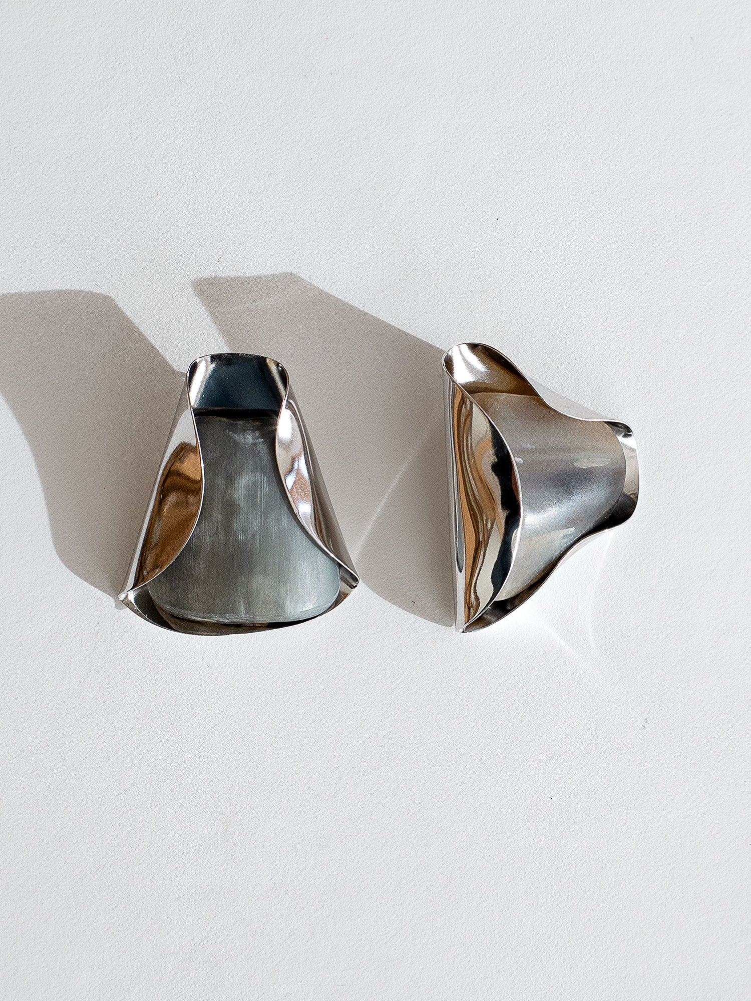 Alba Sterling Silver and Horn Asymmetrical  Statement Stud Earrings by Michelle Ross