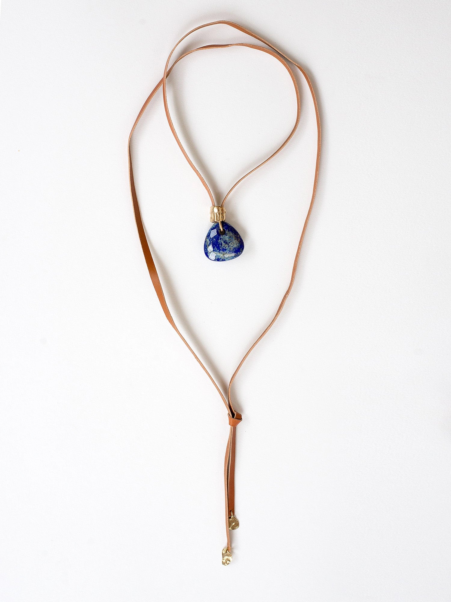 Asa Blue Lapis Lazuli Pendant and Leather Necklace Michelle Ross