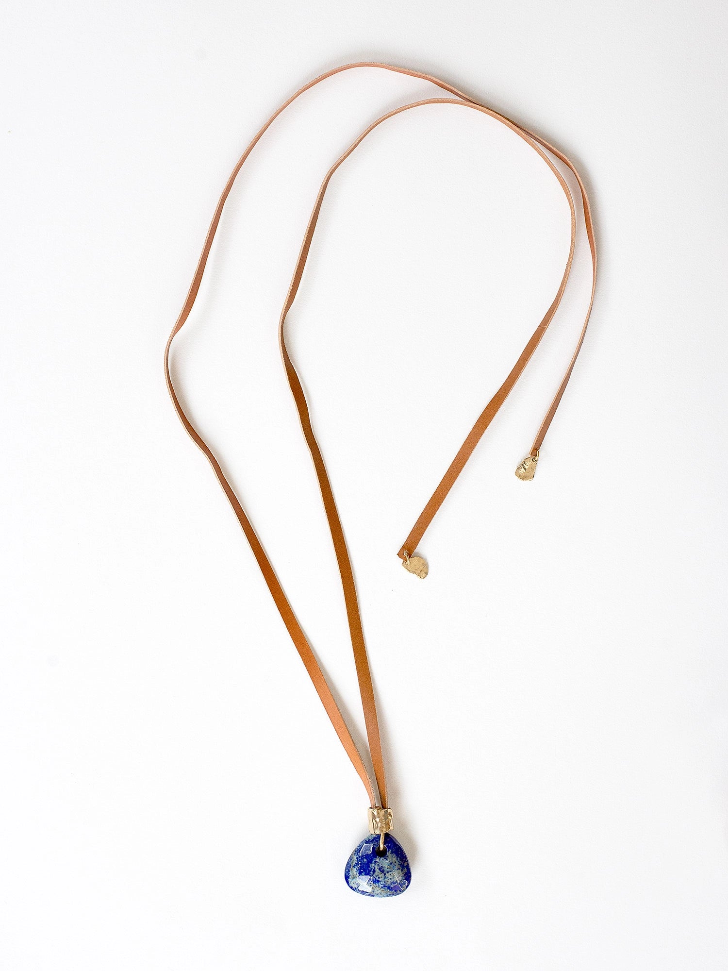 Asa Blue Lapis Lazuli Pendant and Leather Necklace Michelle Ross