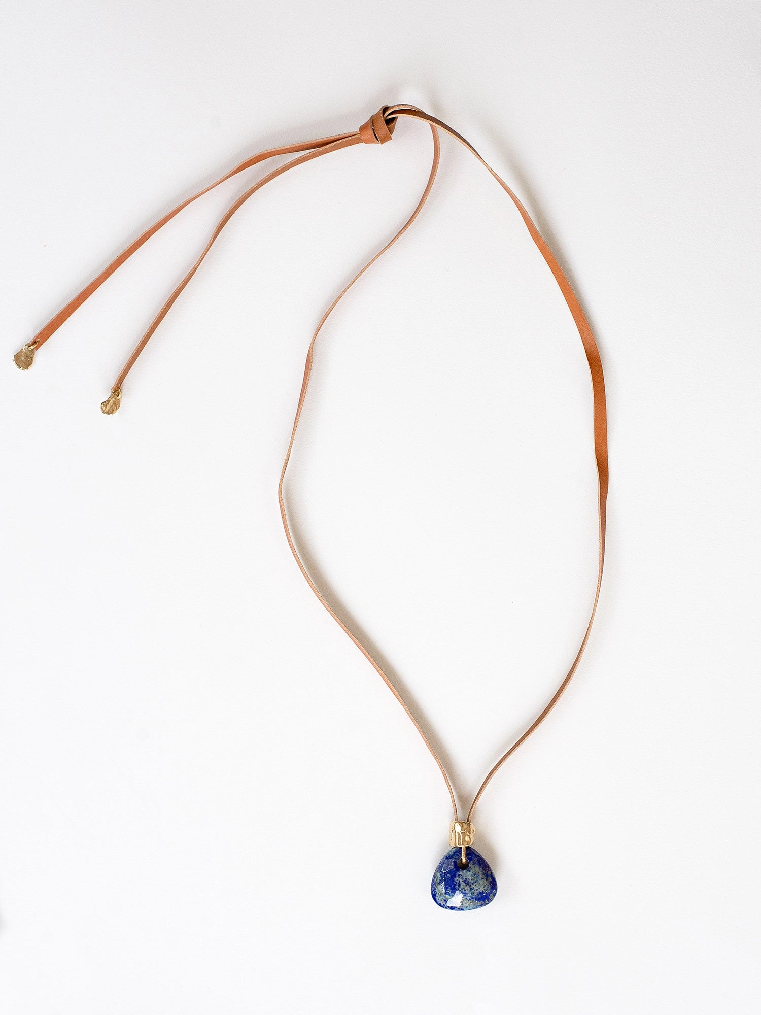 Asa Blue Lapis Lazuli Pendant and Leather Necklace Michelle Ross