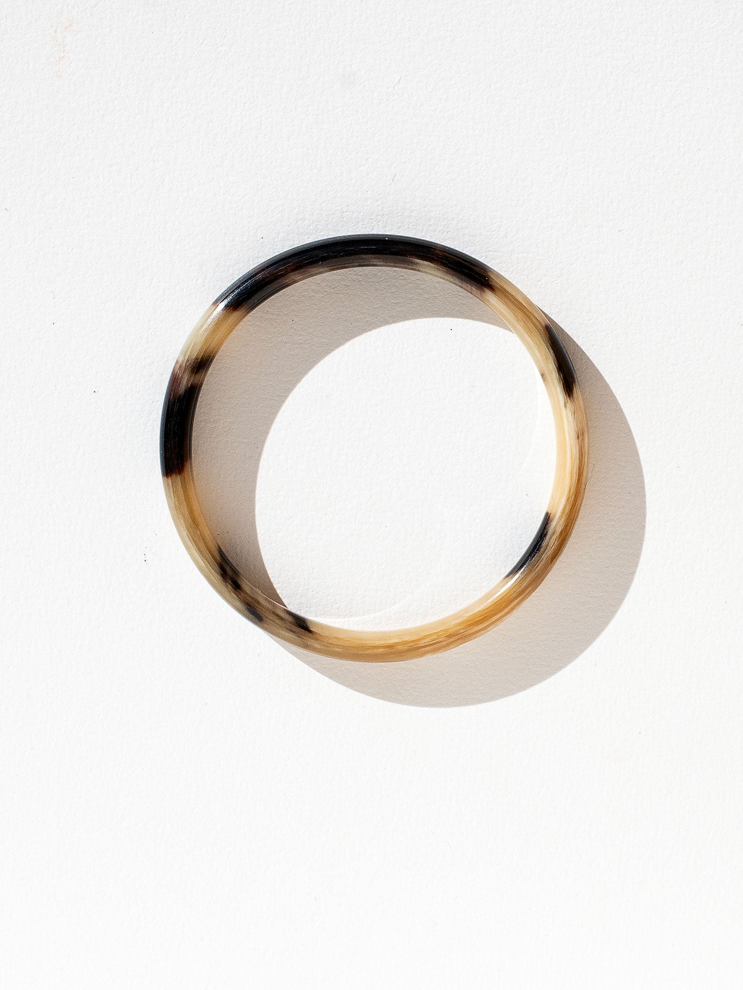 Ava Black and Camel Horn Solid Bangle by Michelle Ross