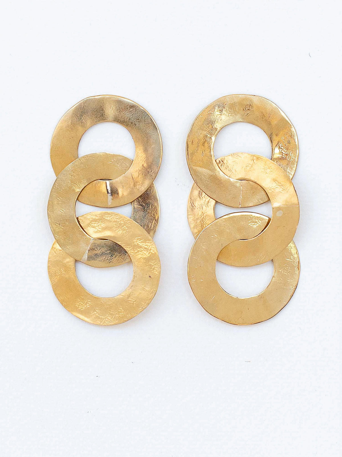 Babette Brass Link Statement Earrings Michelle Ross