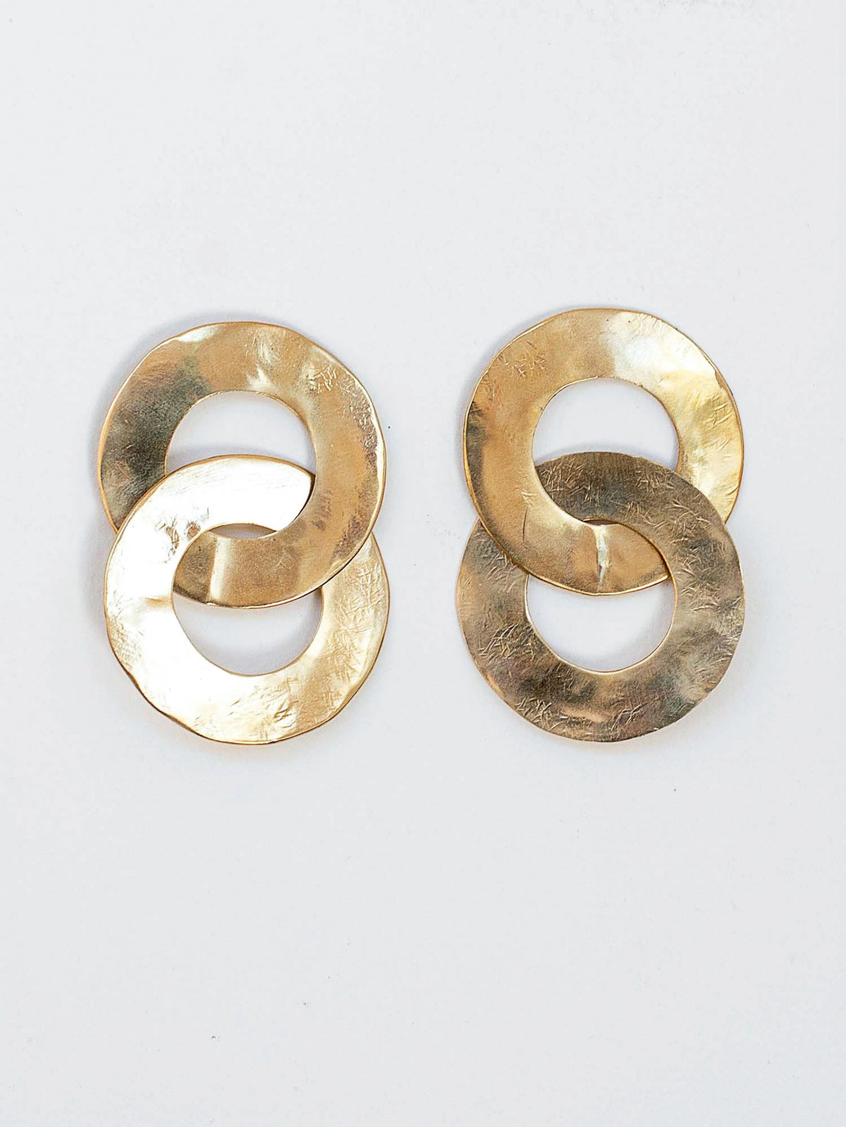 Bayo Brass Link Statement Earrings Michelle Ross