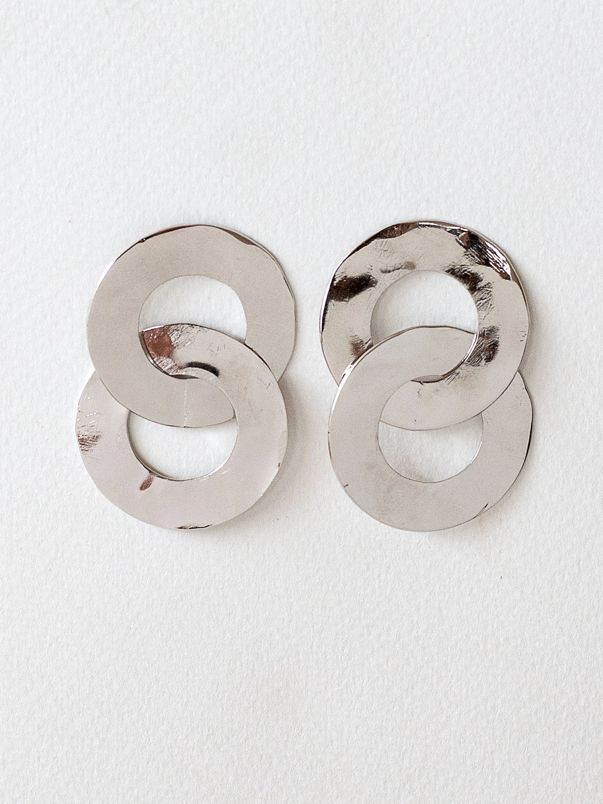 Bayo Silver Link Statement Earrings Michelle Ross