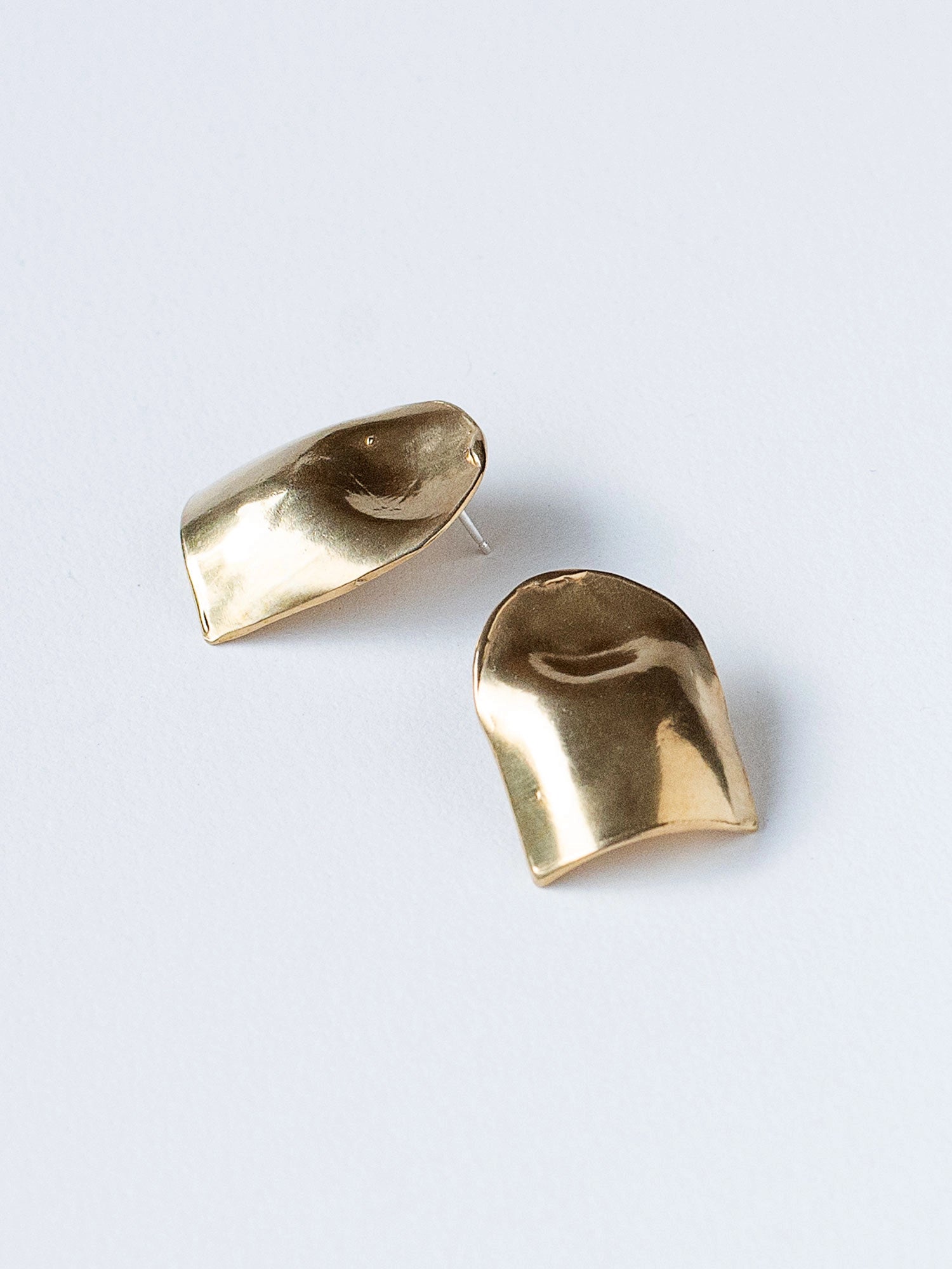 Beau Small Brass Stud Earrings Michelle Ross