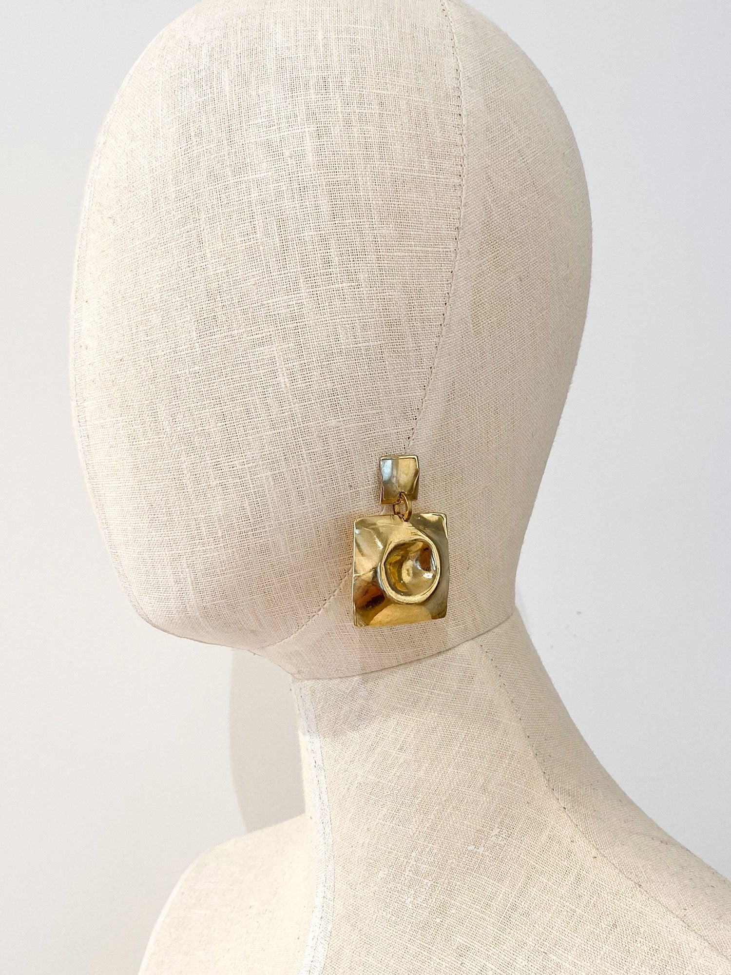 Belle Brass Square Earrings Michelle Ross