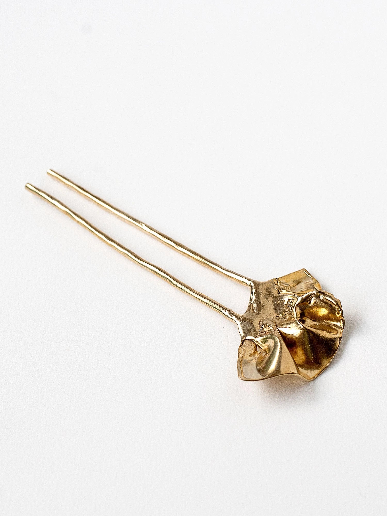 Cafune Large Ruffle Brass Hairpin Michelle Ross