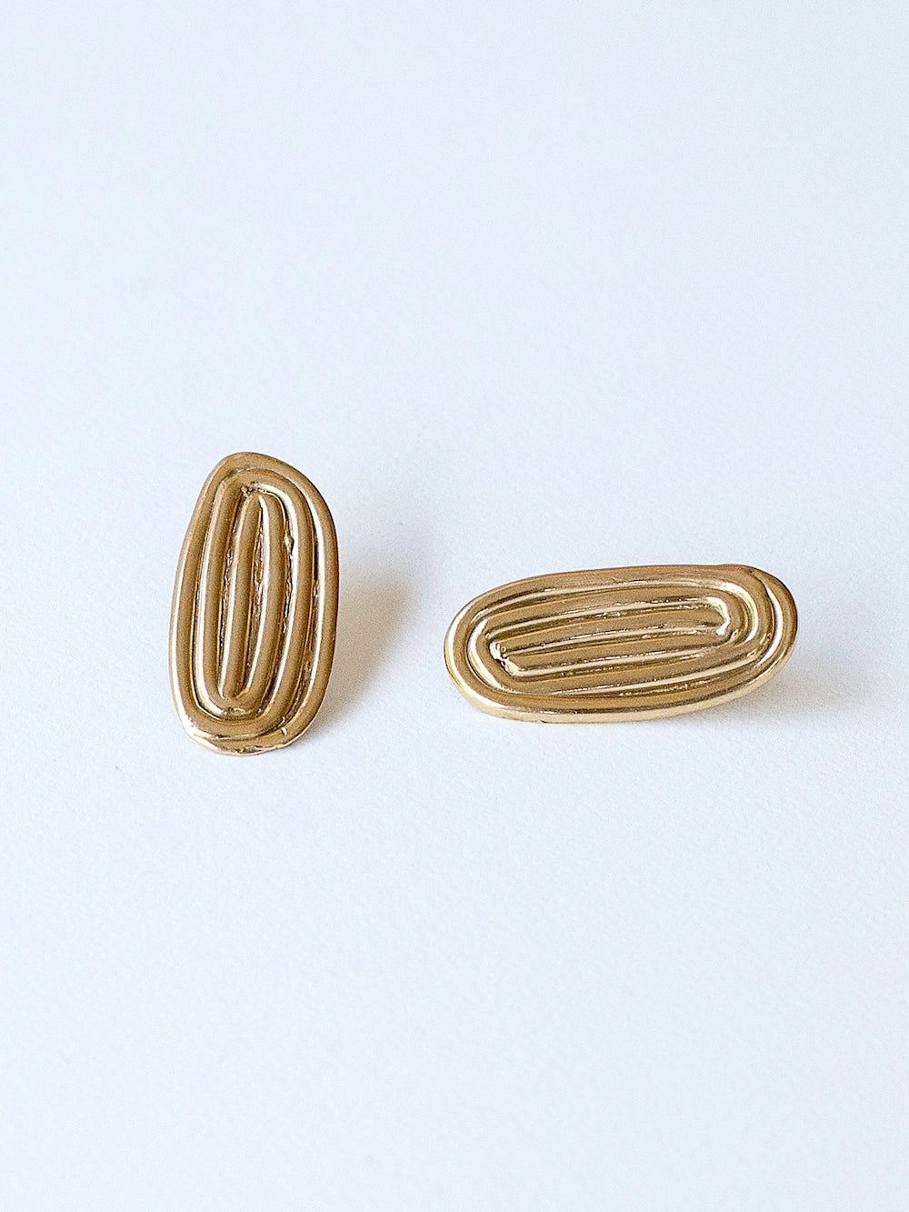 Michelle Ross Caly Brass Stud Earrings