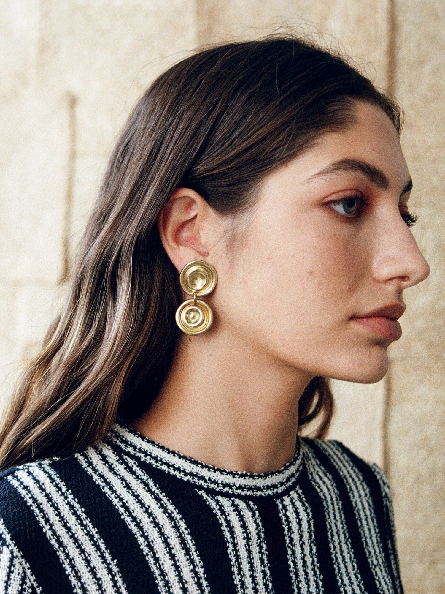 Cari Brass Coin Earrings Michelle Ross