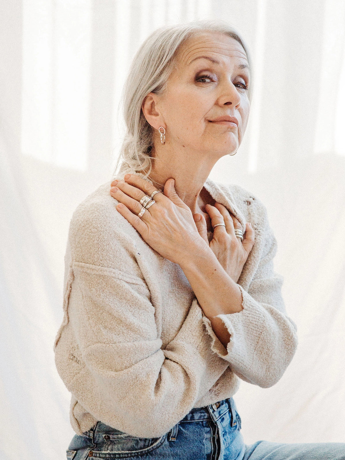 Cass Silver Minimalist Earrings Michelle Ross