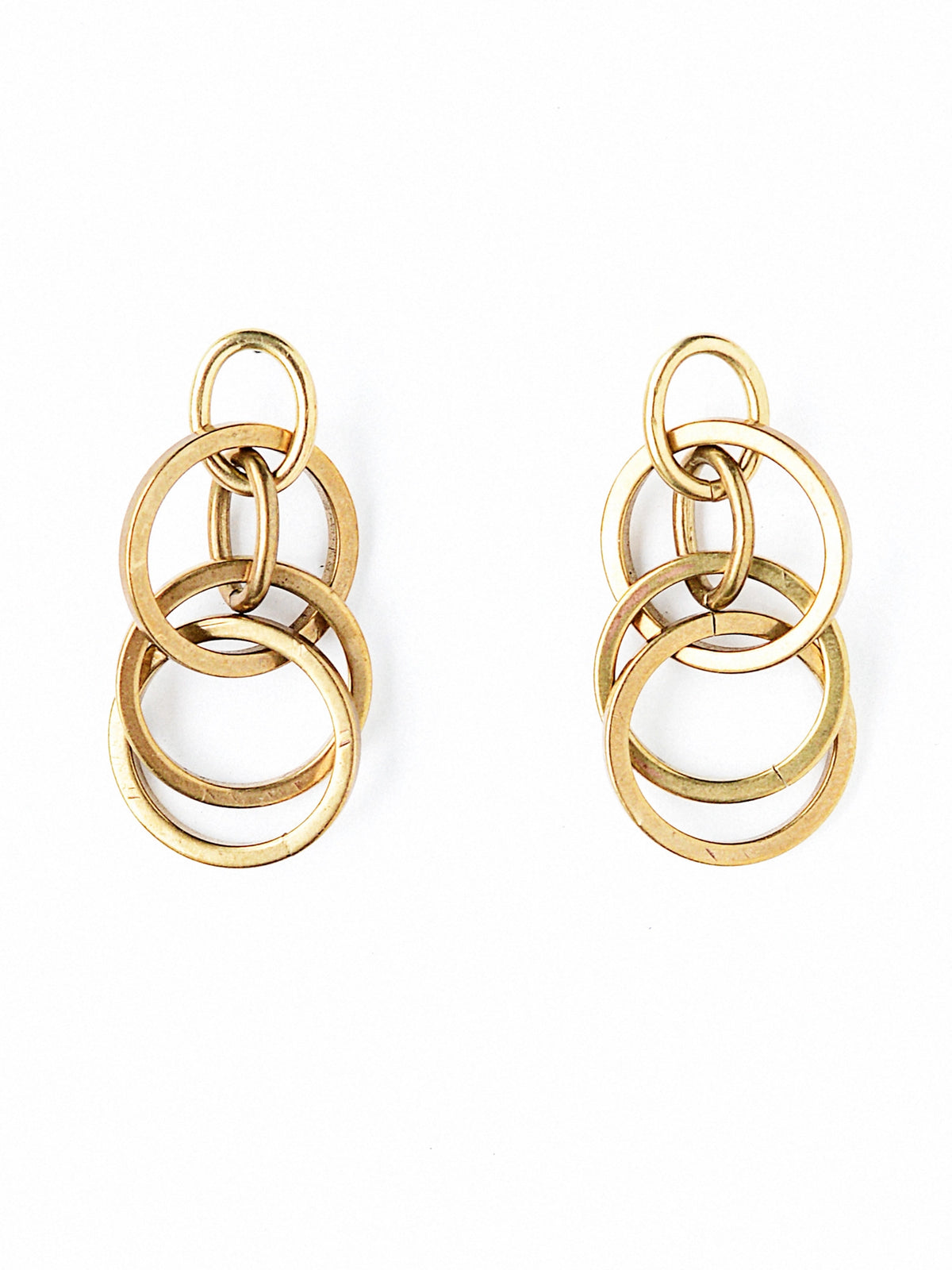 Casson Brass Dangly Earrings Michelle Ross