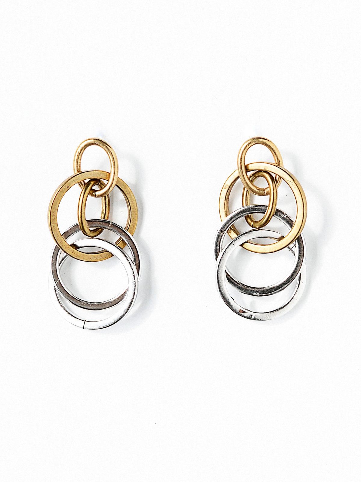 Casson Silver and Brass Two Tone Earrings Michelle Ross