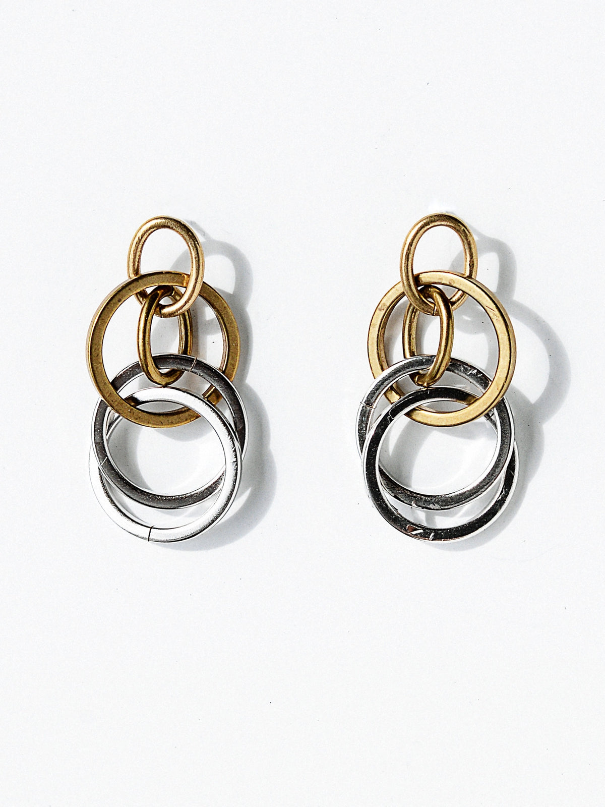 Casson Silver and Brass Two Tone Earrings Michelle Ross