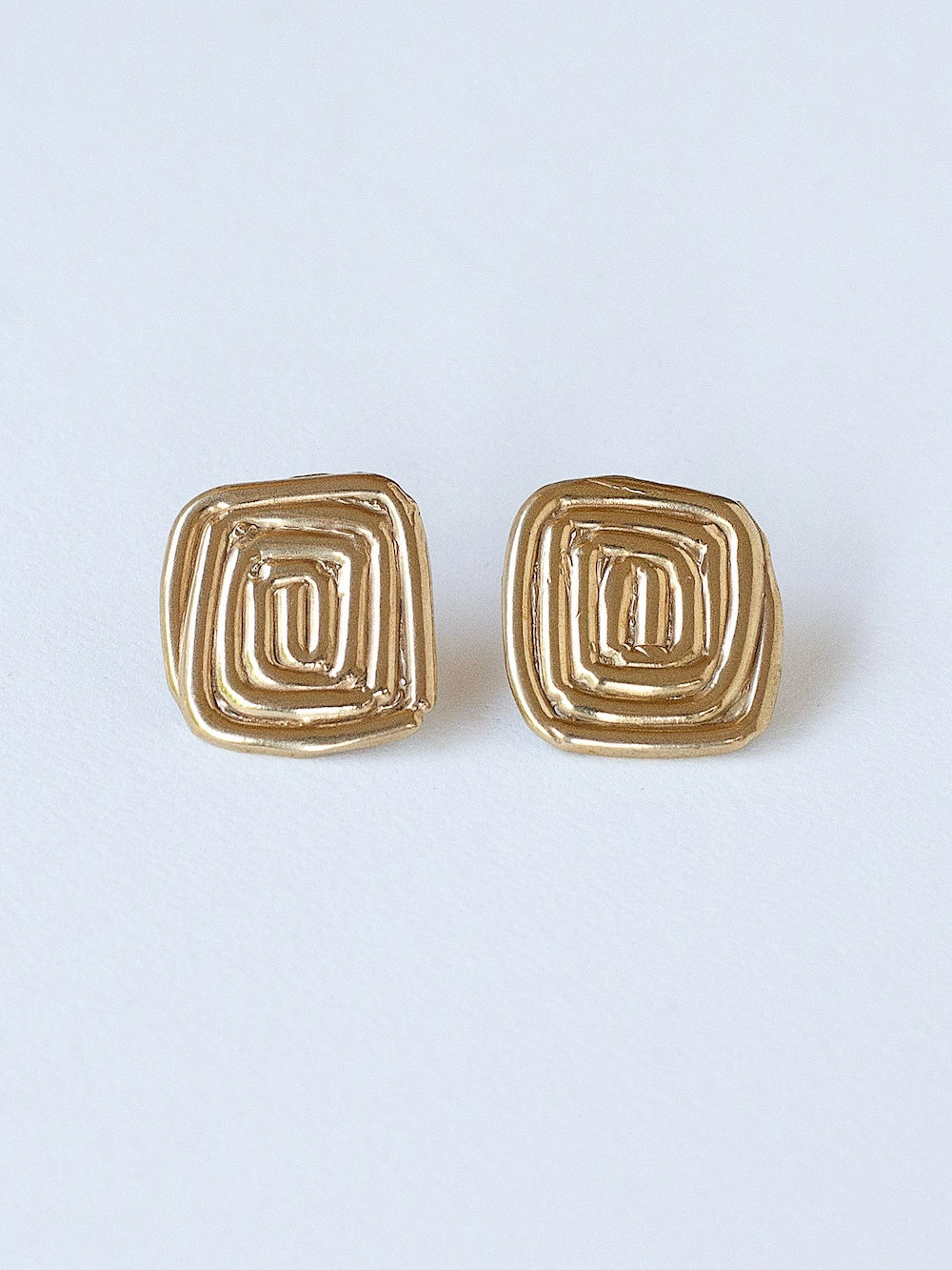 Michelle Ross Mauray Collection Claud Brass Stud Earrings