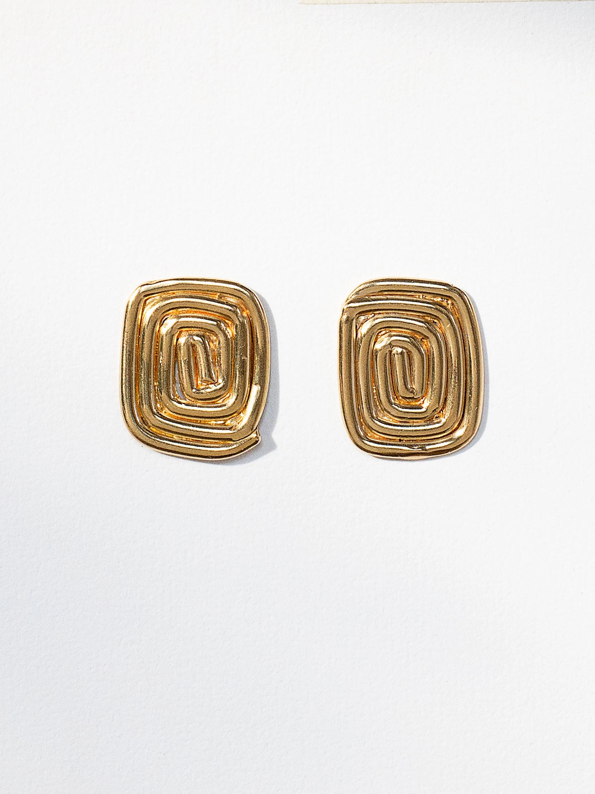 Claud Brass Stud Geometric Earrings Michelle Ross