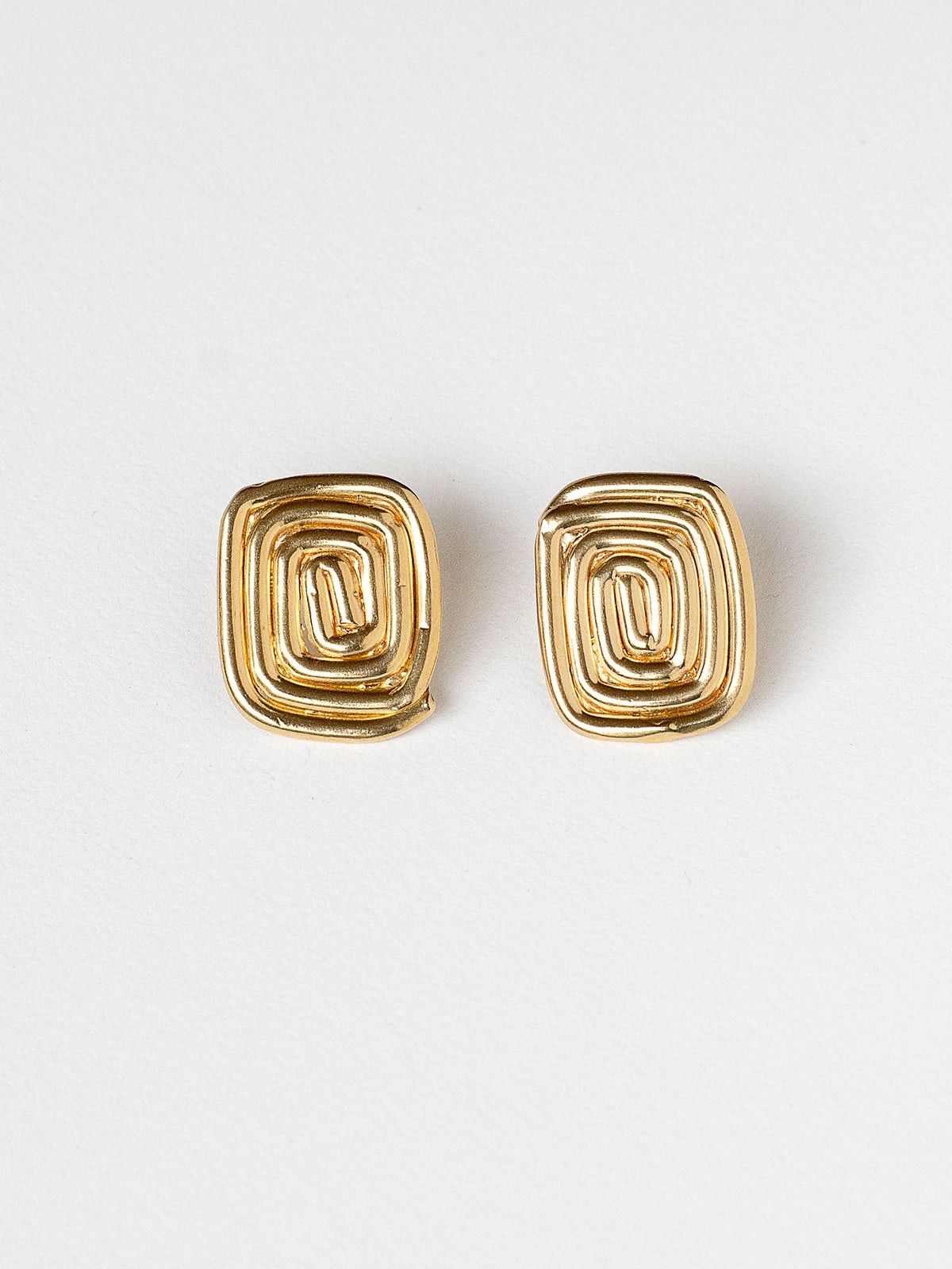 Claud Brass Stud Geometric Earrings Michelle Ross