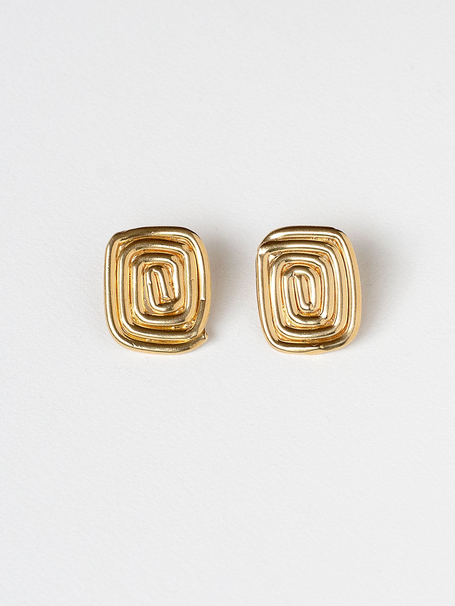 Claud Brass Stud Geometric Earrings Michelle Ross