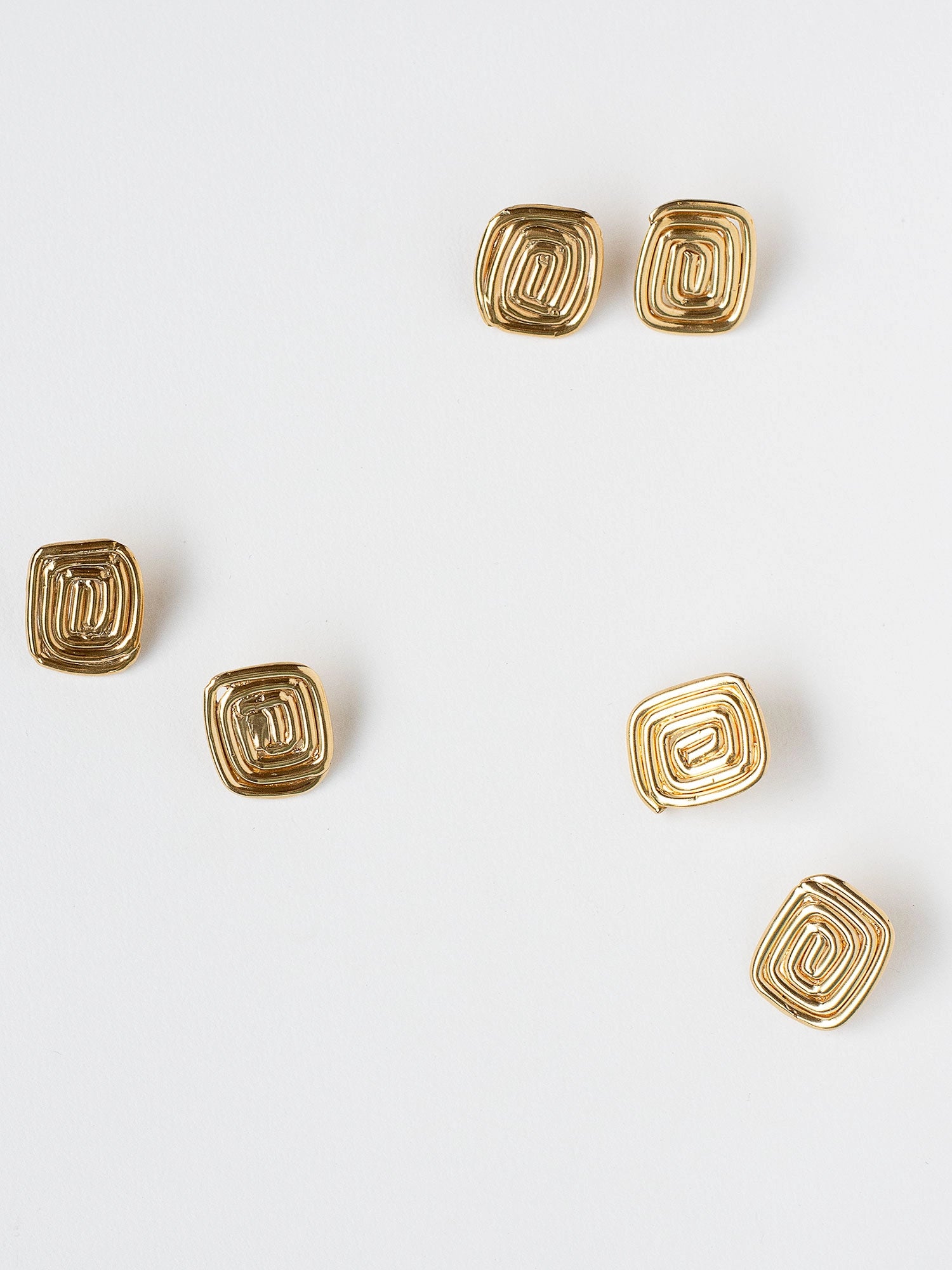 Claud Brass Stud Geometric Earrings Michelle Ross