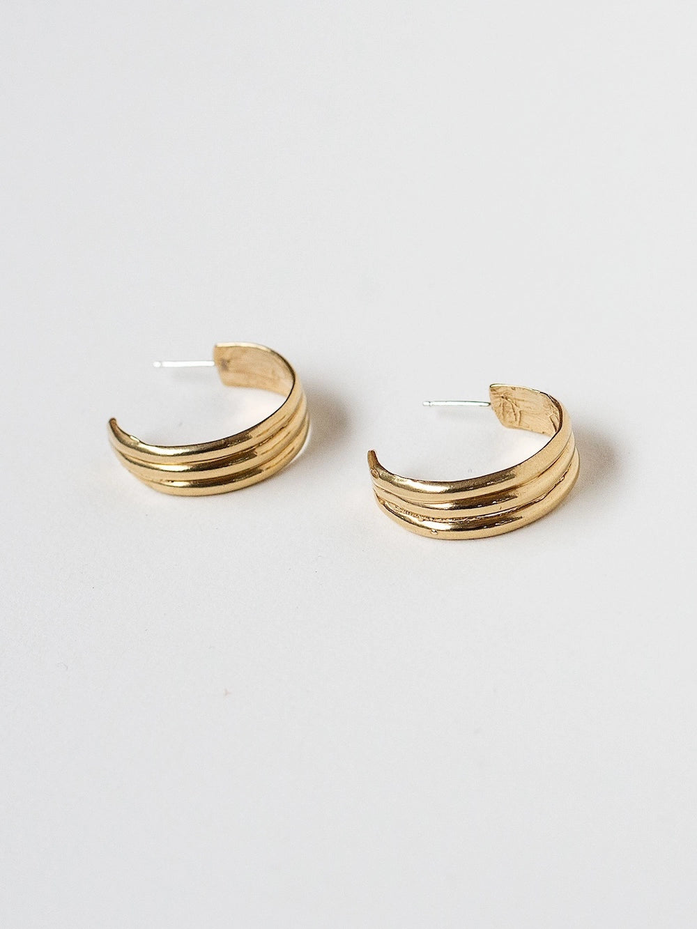 Michelle Ross Como Layered Brass Hoop Earrings